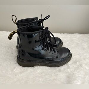 Doc Martens Patent Leather Boots Girls Size 2 - Zip and Tie